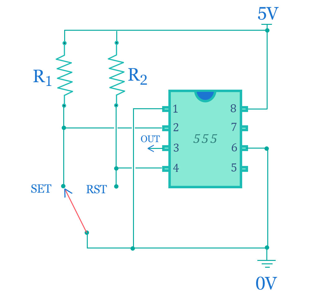 temporizzatore timer 555 bistabile