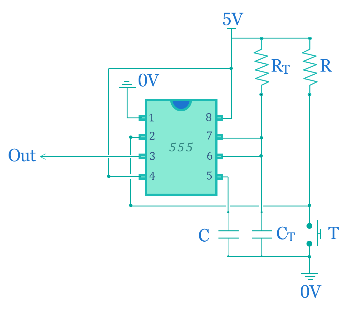 temporizzatore timer 555 monostabile