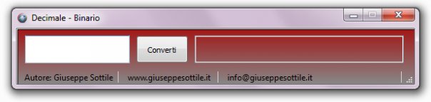 Decimale-Binario Decimale-Binario di Giuseppe Sottile - giux C\C++