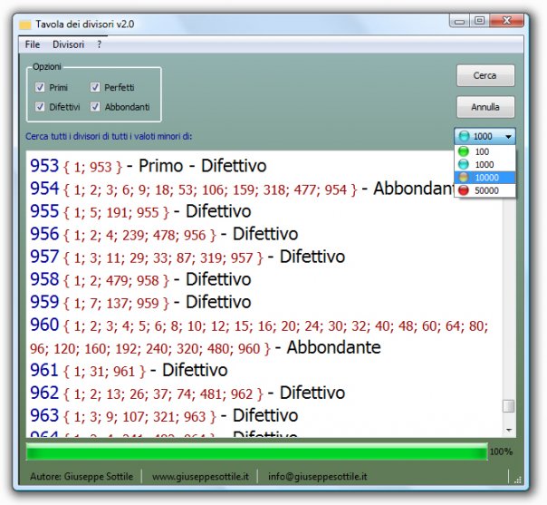 Divisori divisori di Giuseppe Sottile - giux C\C++