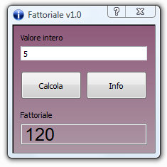 Fattoriale fattoriale di Giuseppe Sottile - giux C\C++