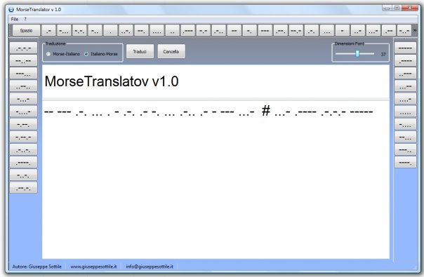 Morse Translator Morse Translator di Giuseppe Sottile - giux C\C++