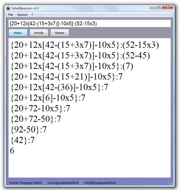 solveXpression solveXpression di Giuseppe Sottile - giux C\C++